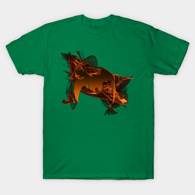 Dragon From The Ashes on Emerald Green T-Shirt by LANStudios